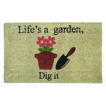Geo Crafts G347 DIG IT Lifes A Garden; Dig It Doormat